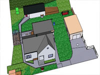 House Yard with Garden in Sketchup