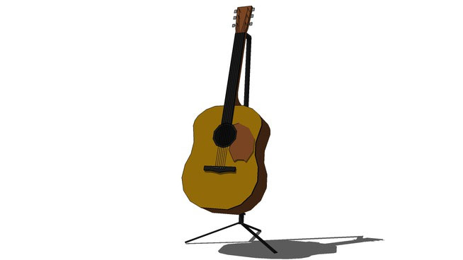 Sketchup model - Guitar stand with accoustic guitar