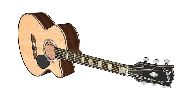 Sketchup model - Jumbo style body guitar