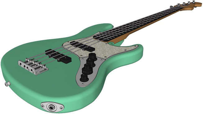 Sketchup model - Fender Deluxe Jazz Bass guitar