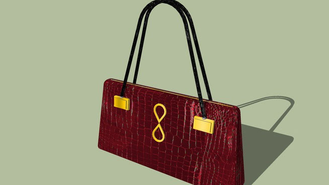 Sketchup model - Leather Handbag