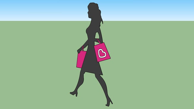 Sketchup model - Shopping girl