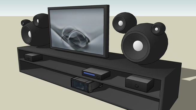 Sketchup model - Home theater including tv