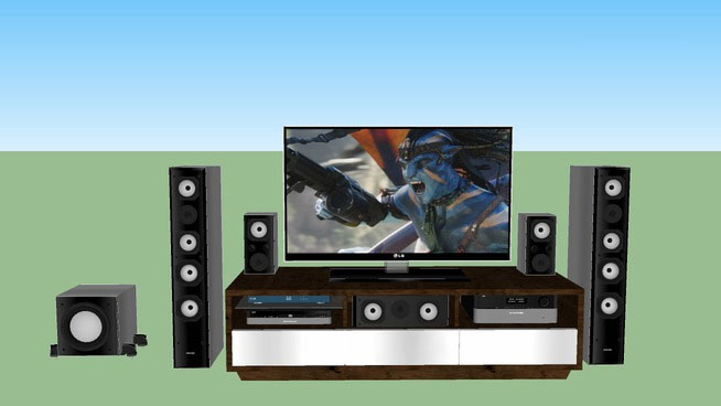 Sketchup model - Home theater with LG
