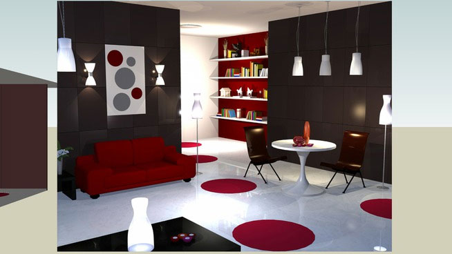 Sketchup model - Modern Living room