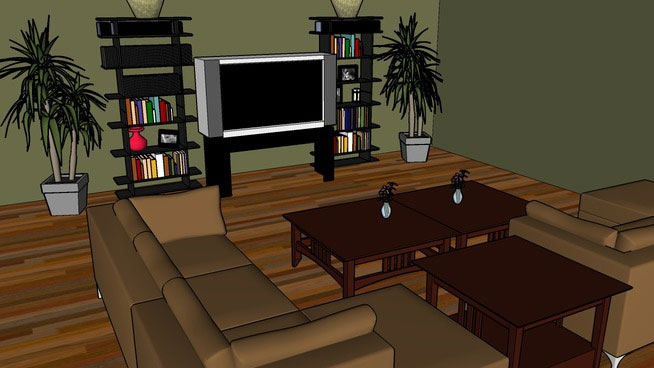 Sketchup model - Modern sleek living room