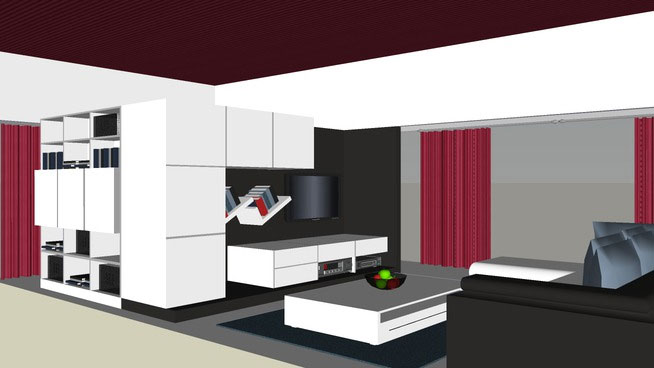 Sketchup model - Living room penthouse