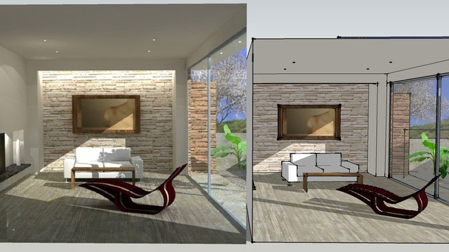Sketchup model - Living room by Helena Michel