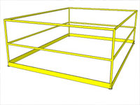 Yellow Metal Handrail in Sketchup