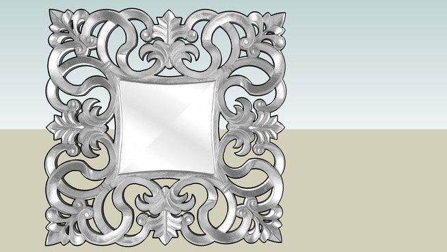 Sketchup model - Mirror Italian Baroque Silver