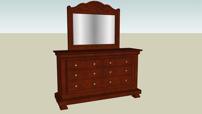 Sketchup model - Dresser with Mirror