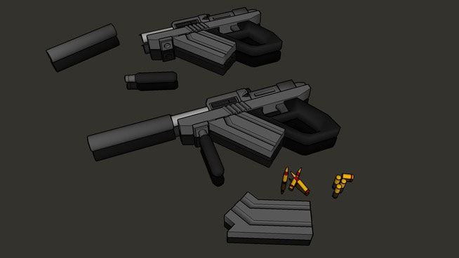 Sketchup model - Shotgun Pistol