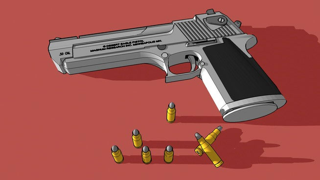 Sketchup model - Desert Pistol