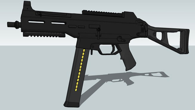 Sketchup model - Submachine gun