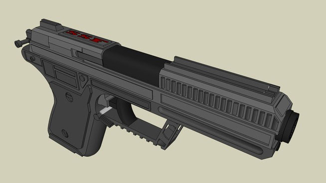 Sketchup model - Sasonite Special Forces Pistol