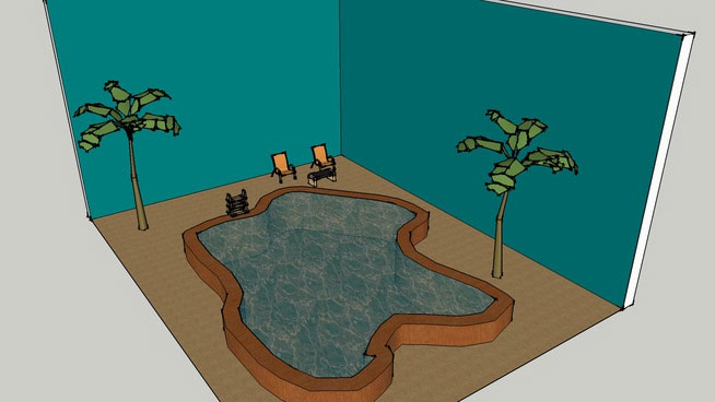 Sketchup model - Natural pool