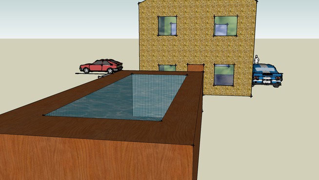 Sketchup model - House an pool