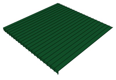 3D Standing Seam Roofing 12 Inch OC In Sketchup