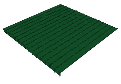 3D Standing Seam Roofing 16 Inch OC In Sketchup