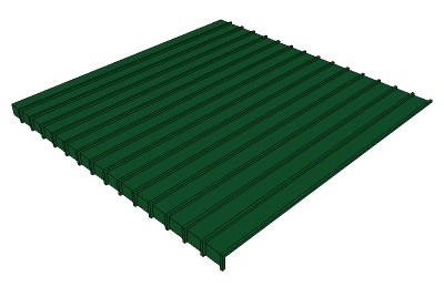 3D Standing Seam Roof 24 Inch OC Thick Seam In Sketchup