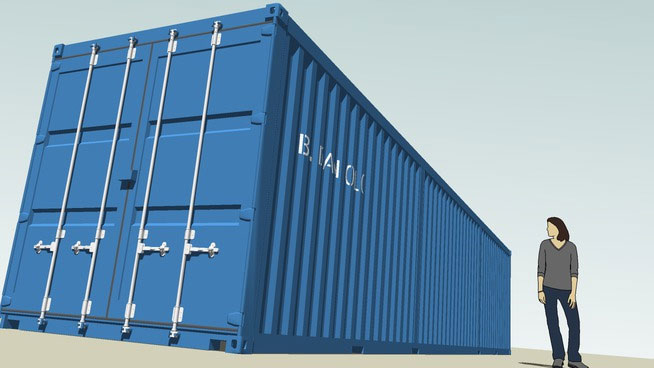 Sketchup model : conteneur 8-40 feet container