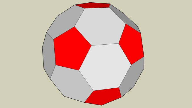 Sketchup model - Silver and red soccer ball