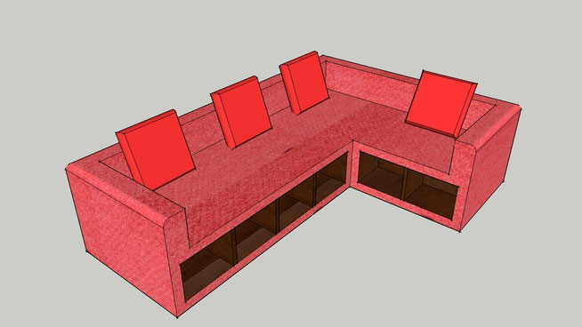 Sketchup model - Angled Sofa