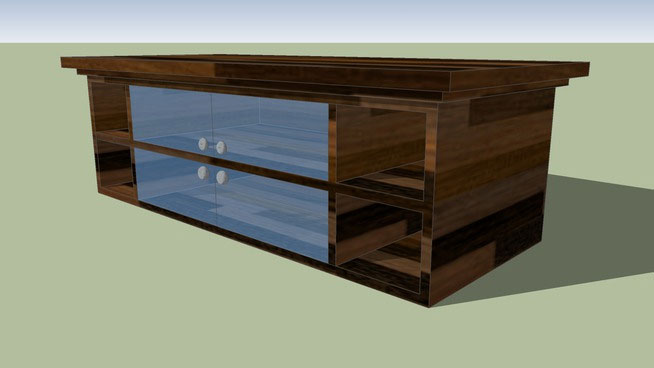 Sketchup model - Dark wood Table