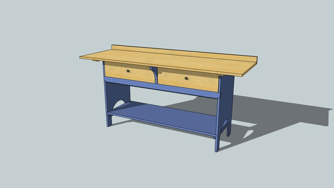 Sketchup model - Country Bake Room Table
