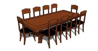 Sketchup model - Table and chairs