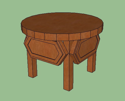 Sketchup model - Wooden Table
