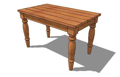 Sketchup model - Traditional Table