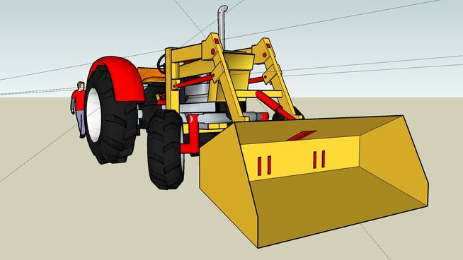 Sketchup model - Farm Tractor with Loader