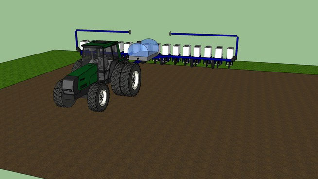 Sketchup model - Tractor with Corn Planter