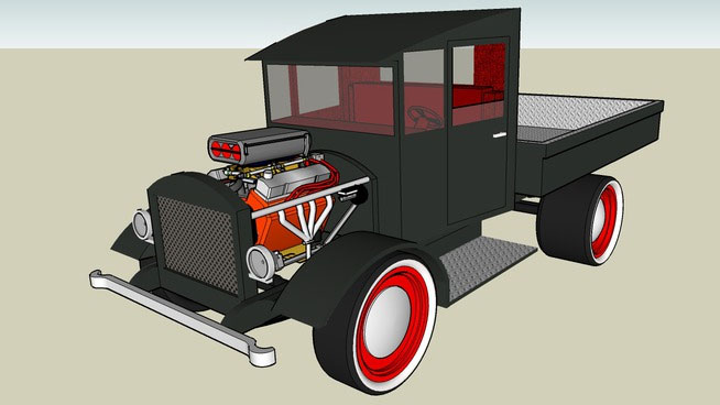 Sketchup model - Hot Rod Truck