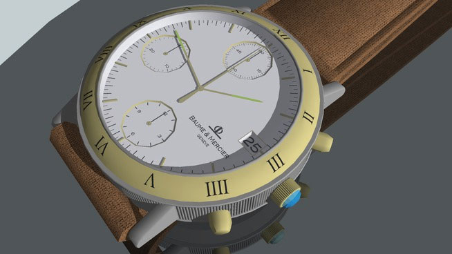 Sketchup model - Baume and mercier watch