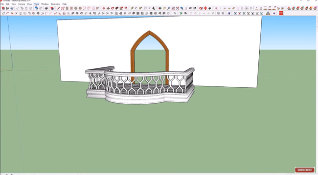 How to use sketchup 2016 for generating a curve balcony