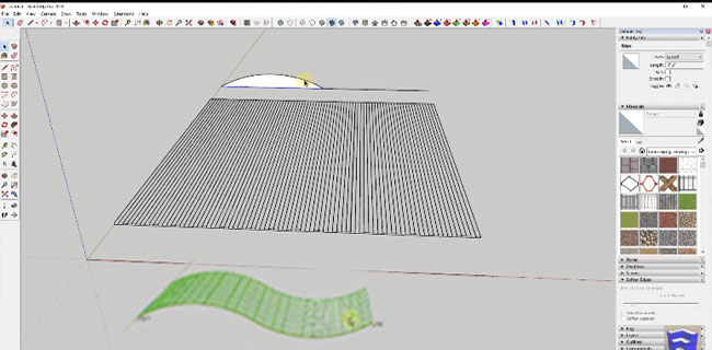 Shape Bender tool creates Curved Metal Panels in SketchUp