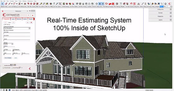 How to use estimator for sketchup