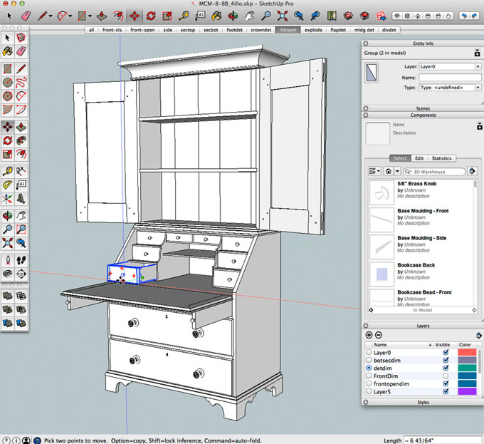 Furniture design with SketchUp