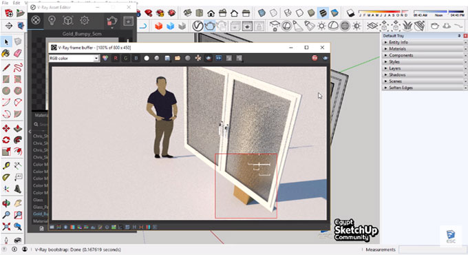 Learn to create clear glass, frosted glass & mirror with v-ray for sketchup