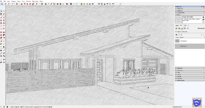 How to apply a pencil drawing style to your sketchup model