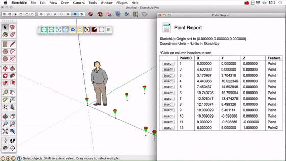 Point Gadget plugin for sketchup