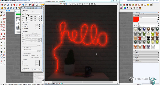Learn to produce Neon effect efficiently with V-ray for Sketchup