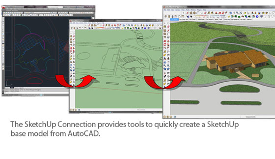 Connect your autocad file within sketchup through Land FX