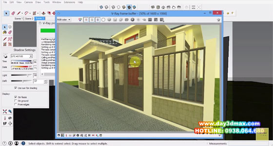 render for exterior scene with v-ray sketchup 2015