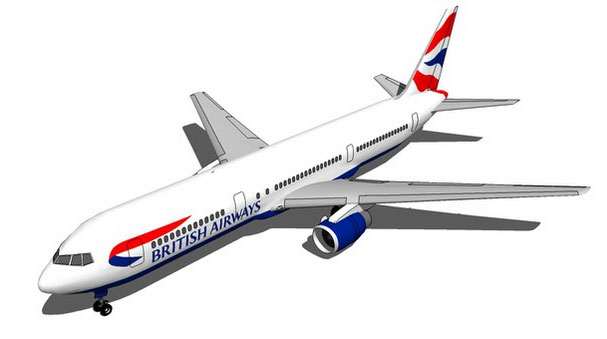 Sketchup model - Boeing 767-300 British Airways