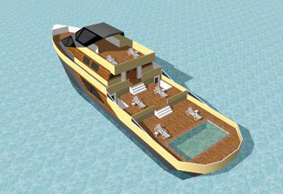 Luxury Boat in SketchUp