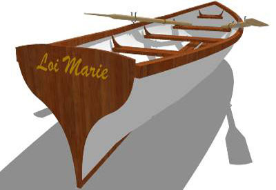 Whitehall Row Boat in SketchUp