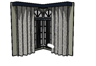 Large Windows with Curtains in SketchUp